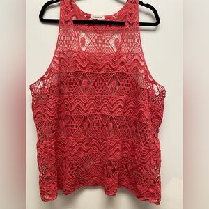 4 for $25 ❤️ Maurices Coral Crochet Lace Tank Top ❤️ - 0X